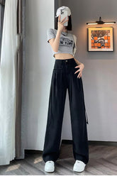 High Waist Cute Drawstring Long Jeans Pants